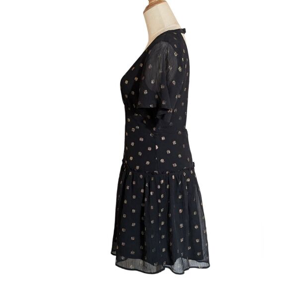 Amuse Society Black and Gold Open Back Mini Dress - Picture 5 of 7